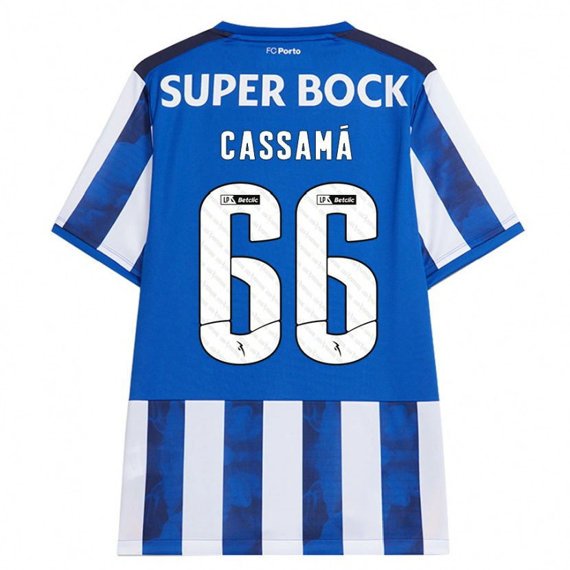 Danxen Mænd Adramane Cassamá #66 Blå Hvid Hjemmebane Spillertrøjer 2024/25 Trøje T-Shirt