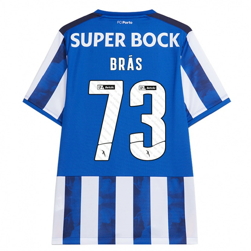 Danxen Mænd Gabi Brás #73 Blå Hvid Hjemmebane Spillertrøjer 2024/25 Trøje T-Shirt