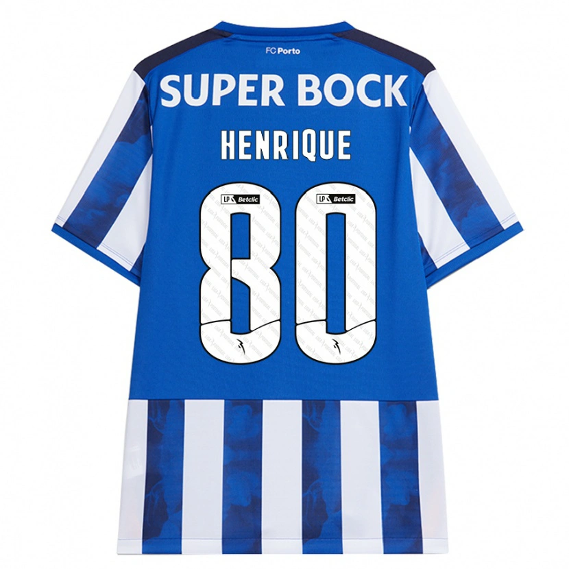 Danxen Mænd Kaio Henrique #80 Blå Hvid Hjemmebane Spillertrøjer 2024/25 Trøje T-Shirt