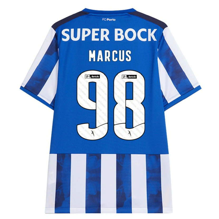 Danxen Mænd Abraham Marcus #98 Blå Hvid Hjemmebane Spillertrøjer 2024/25 Trøje T-Shirt