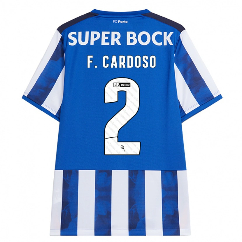 Danxen Mænd Fábio Cardoso #2 Blå Hvid Hjemmebane Spillertrøjer 2024/25 Trøje T-Shirt