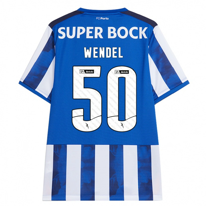 Danxen Mænd Wendel #50 Blå Hvid Hjemmebane Spillertrøjer 2024/25 Trøje T-Shirt
