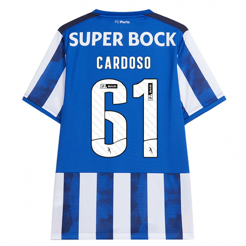 Danxen Mænd Ivan Cardoso #61 Blå Hvid Hjemmebane Spillertrøjer 2024/25 Trøje T-Shirt