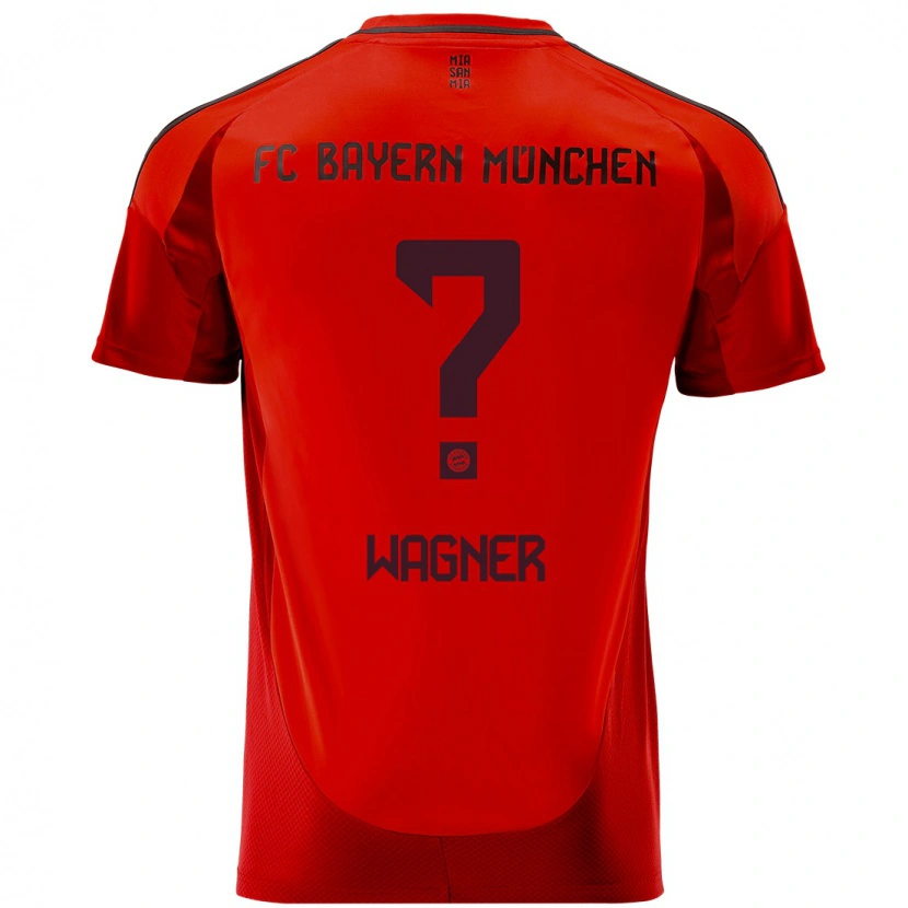 Danxen Mænd Maximilian Wagner #0 Rød Hjemmebane Spillertrøjer 2024/25 Trøje T-Shirt