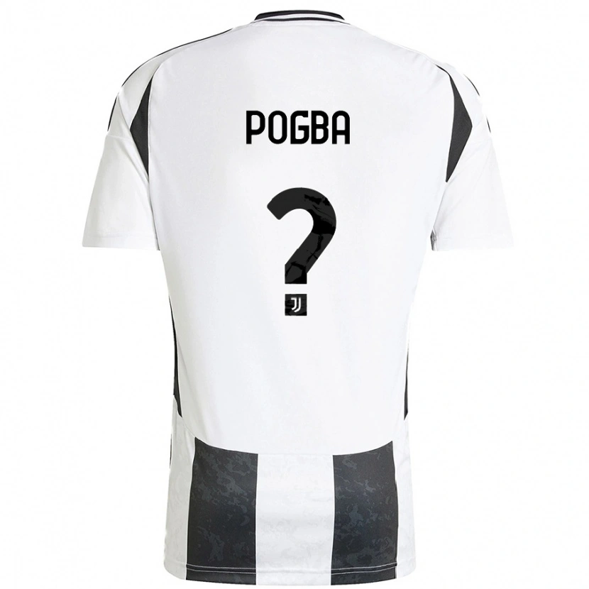 Danxen Mænd Paul Pogba #0 Hvid Sort Hjemmebane Spillertrøjer 2024/25 Trøje T-Shirt