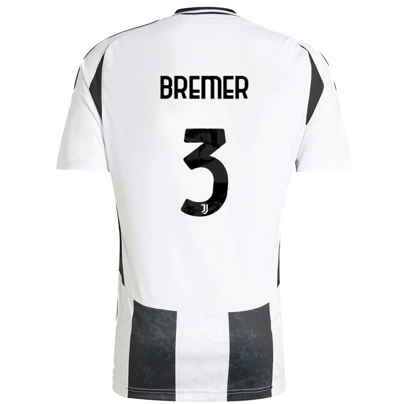 Danxen Mænd Bremer #3 Hvid Sort Hjemmebane Spillertrøjer 2024/25 Trøje T-Shirt