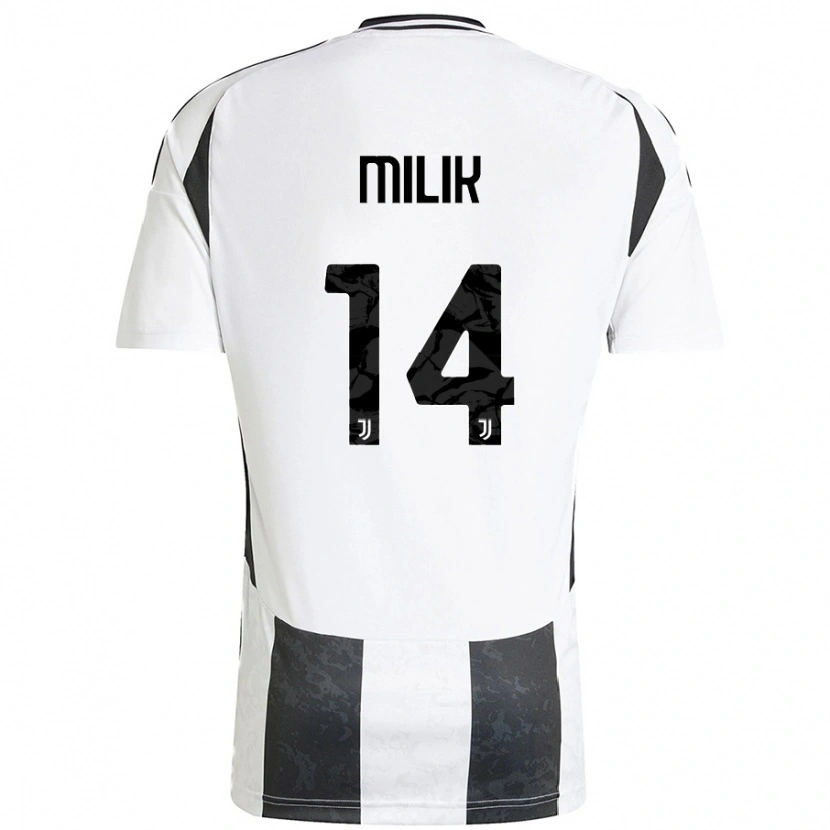 Danxen Mænd Arkadiusz Milik #14 Hvid Sort Hjemmebane Spillertrøjer 2024/25 Trøje T-Shirt