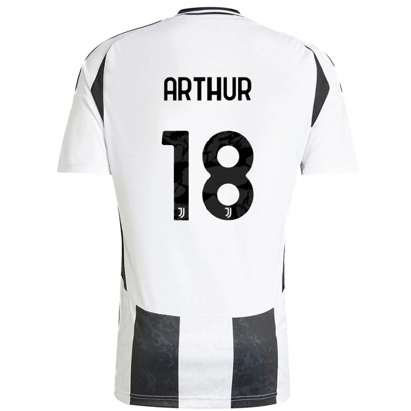 Danxen Mænd Arthur Melo #18 Hvid Sort Hjemmebane Spillertrøjer 2024/25 Trøje T-Shirt