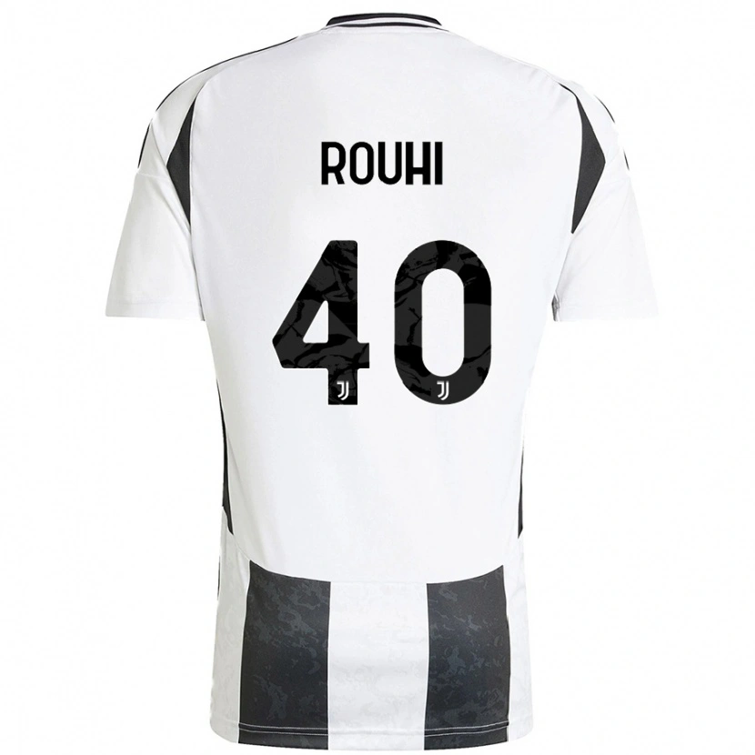 Danxen Mænd Jonas Rouhi #40 Hvid Sort Hjemmebane Spillertrøjer 2024/25 Trøje T-Shirt
