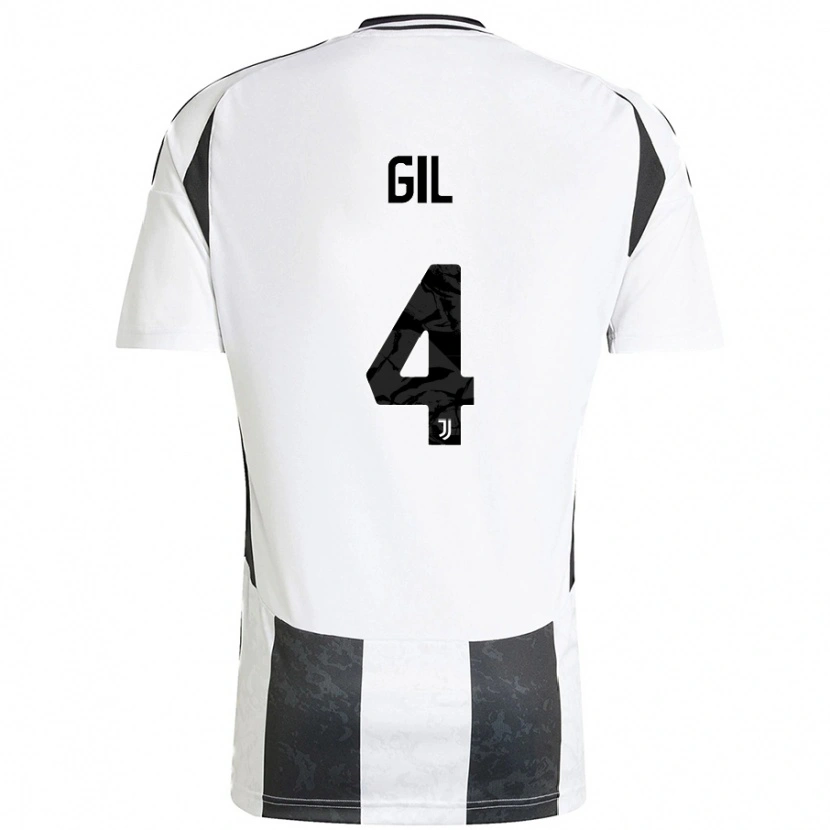 Danxen Mænd Javier Gil #4 Hvid Sort Hjemmebane Spillertrøjer 2024/25 Trøje T-Shirt