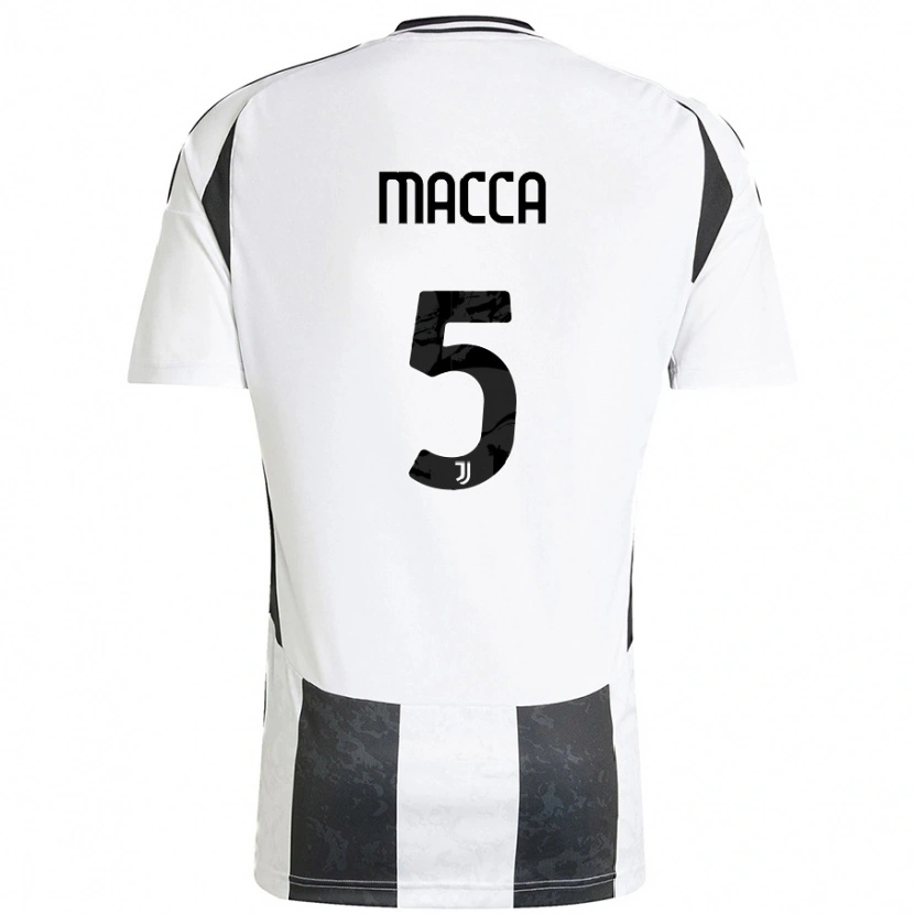Danxen Mænd Federico Macca #5 Hvid Sort Hjemmebane Spillertrøjer 2024/25 Trøje T-Shirt