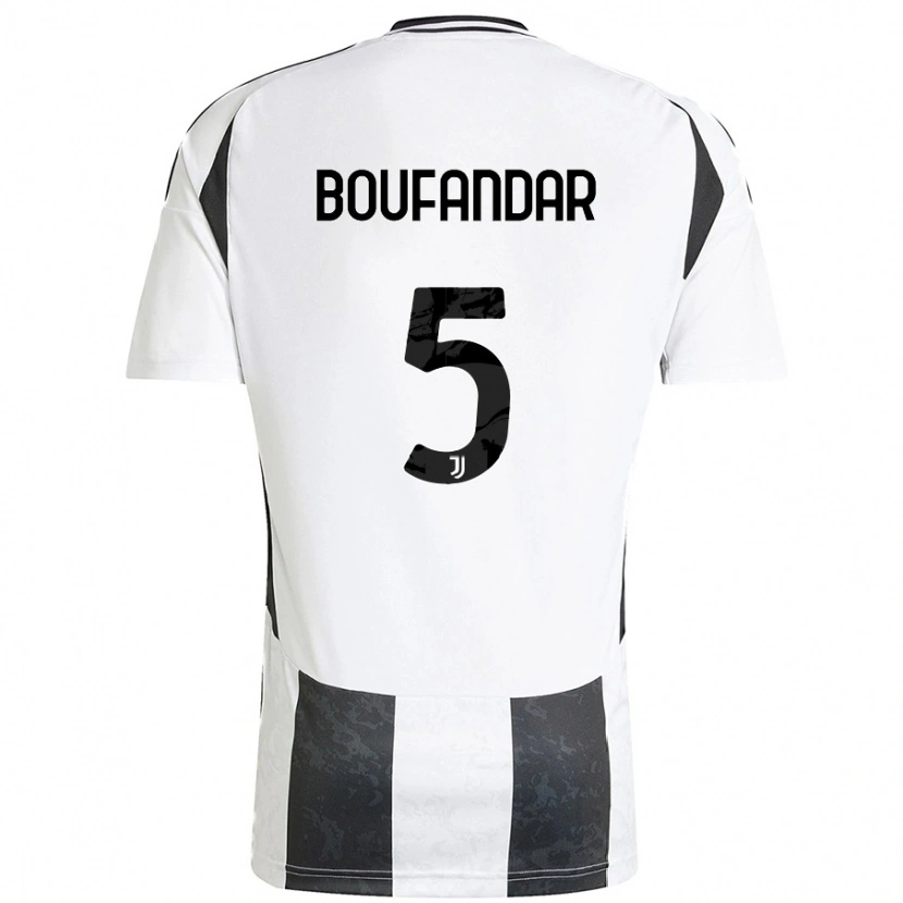 Danxen Mænd Adam Boufandar #5 Hvid Sort Hjemmebane Spillertrøjer 2024/25 Trøje T-Shirt
