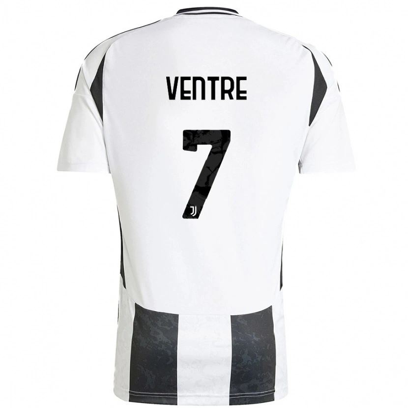 Danxen Mænd Alessandro Ventre #7 Hvid Sort Hjemmebane Spillertrøjer 2024/25 Trøje T-Shirt