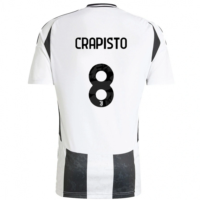 Danxen Mænd Francesco Crapisto #8 Hvid Sort Hjemmebane Spillertrøjer 2024/25 Trøje T-Shirt