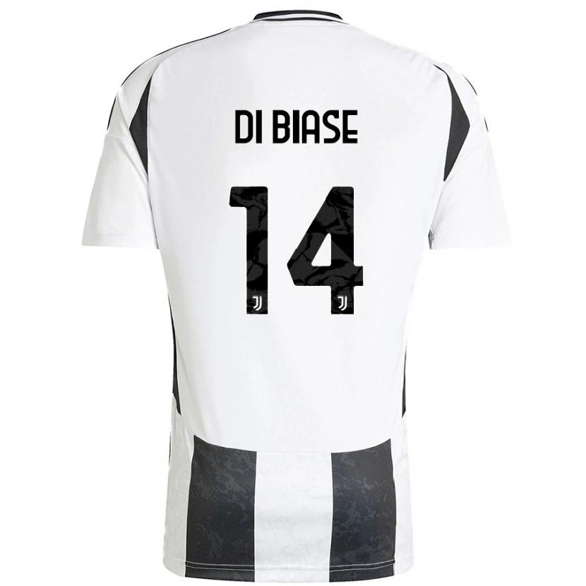 Danxen Mænd Gianmarco Di Biase #14 Hvid Sort Hjemmebane Spillertrøjer 2024/25 Trøje T-Shirt