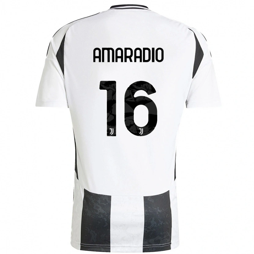 Danxen Mænd Luca Amaradio #16 Hvid Sort Hjemmebane Spillertrøjer 2024/25 Trøje T-Shirt