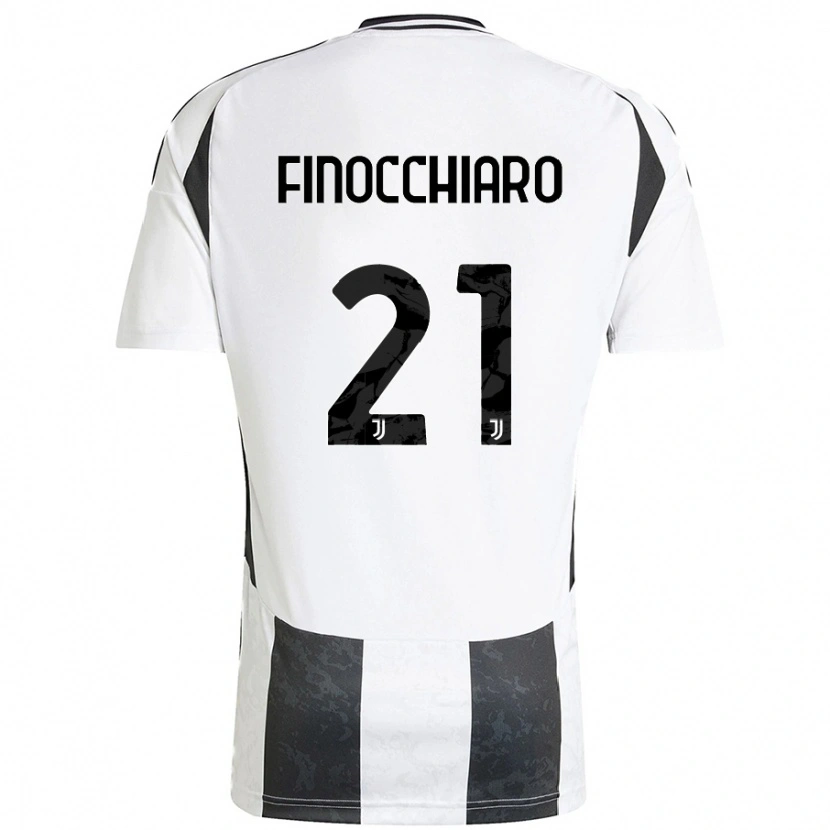 Danxen Mænd Gabriele Finocchiaro #21 Hvid Sort Hjemmebane Spillertrøjer 2024/25 Trøje T-Shirt