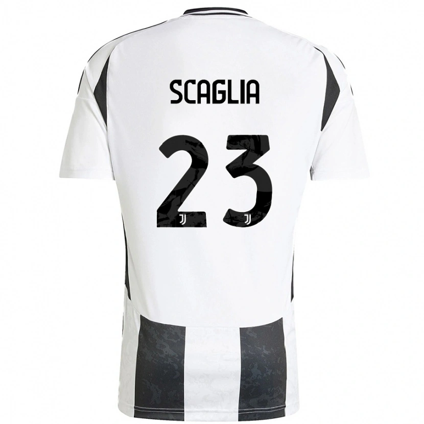 Danxen Mænd Filippo Scaglia #23 Hvid Sort Hjemmebane Spillertrøjer 2024/25 Trøje T-Shirt