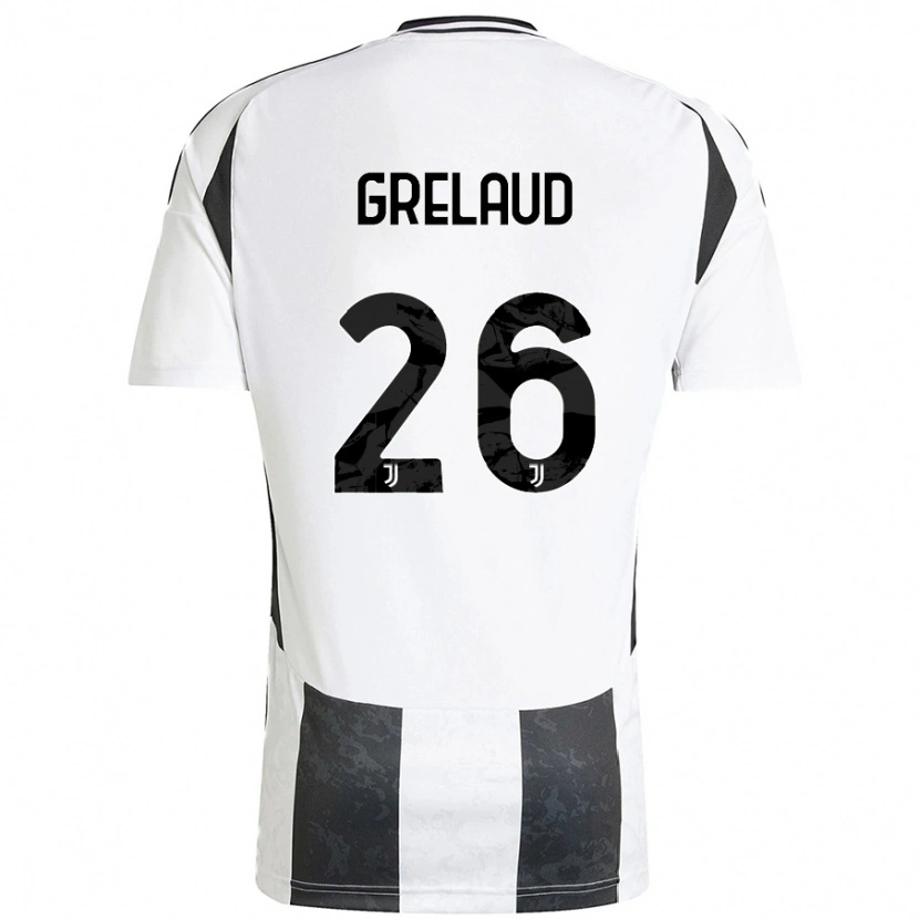 Danxen Mænd Josue Grelaud #26 Hvid Sort Hjemmebane Spillertrøjer 2024/25 Trøje T-Shirt