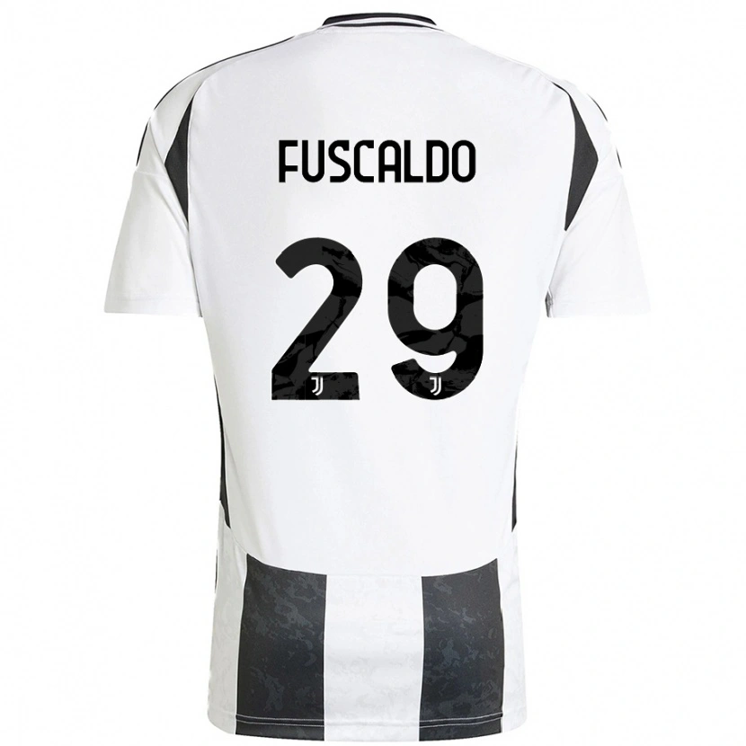 Danxen Mænd Matteo Fuscaldo #29 Hvid Sort Hjemmebane Spillertrøjer 2024/25 Trøje T-Shirt