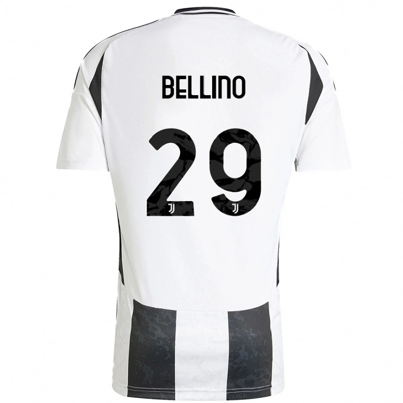 Danxen Mænd Filippo Bellino #29 Hvid Sort Hjemmebane Spillertrøjer 2024/25 Trøje T-Shirt