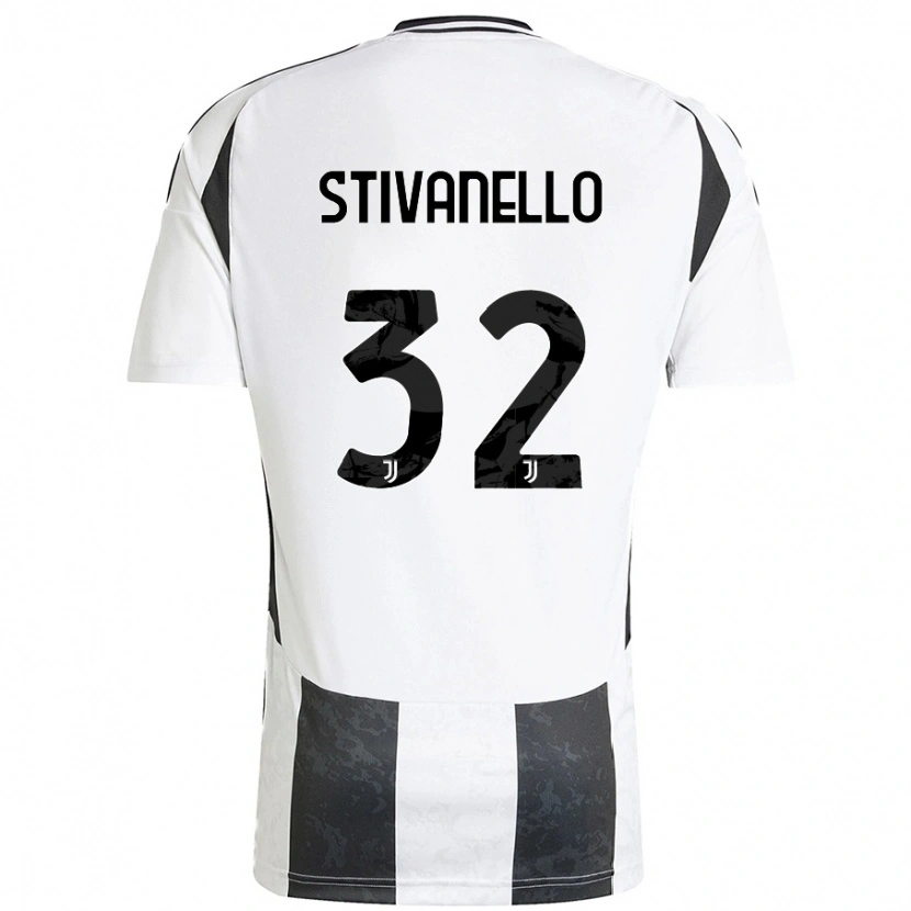 Danxen Mænd Riccardo Stivanello #32 Hvid Sort Hjemmebane Spillertrøjer 2024/25 Trøje T-Shirt