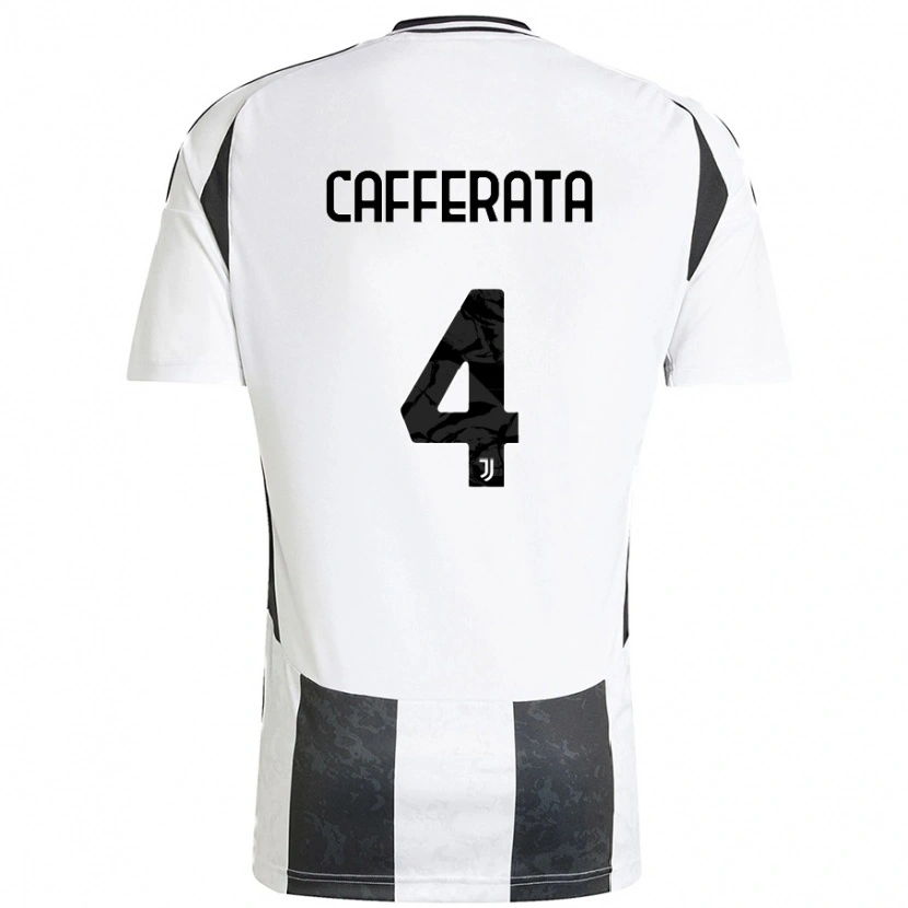 Danxen Mænd Federica Cafferata #4 Hvid Sort Hjemmebane Spillertrøjer 2024/25 Trøje T-Shirt