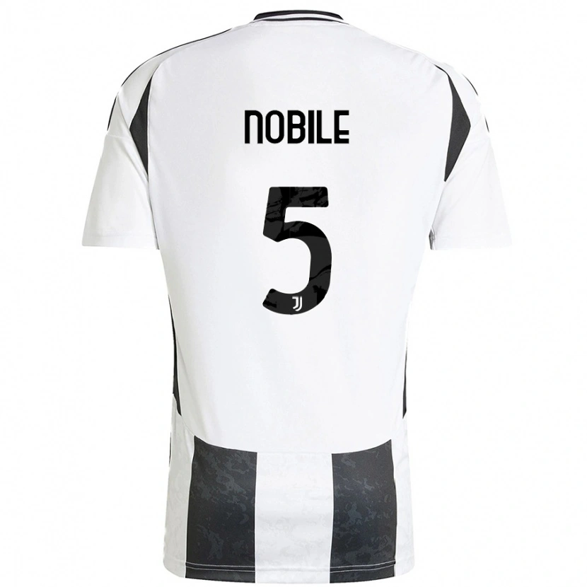 Danxen Mænd Riccardo Nobile #5 Hvid Sort Hjemmebane Spillertrøjer 2024/25 Trøje T-Shirt