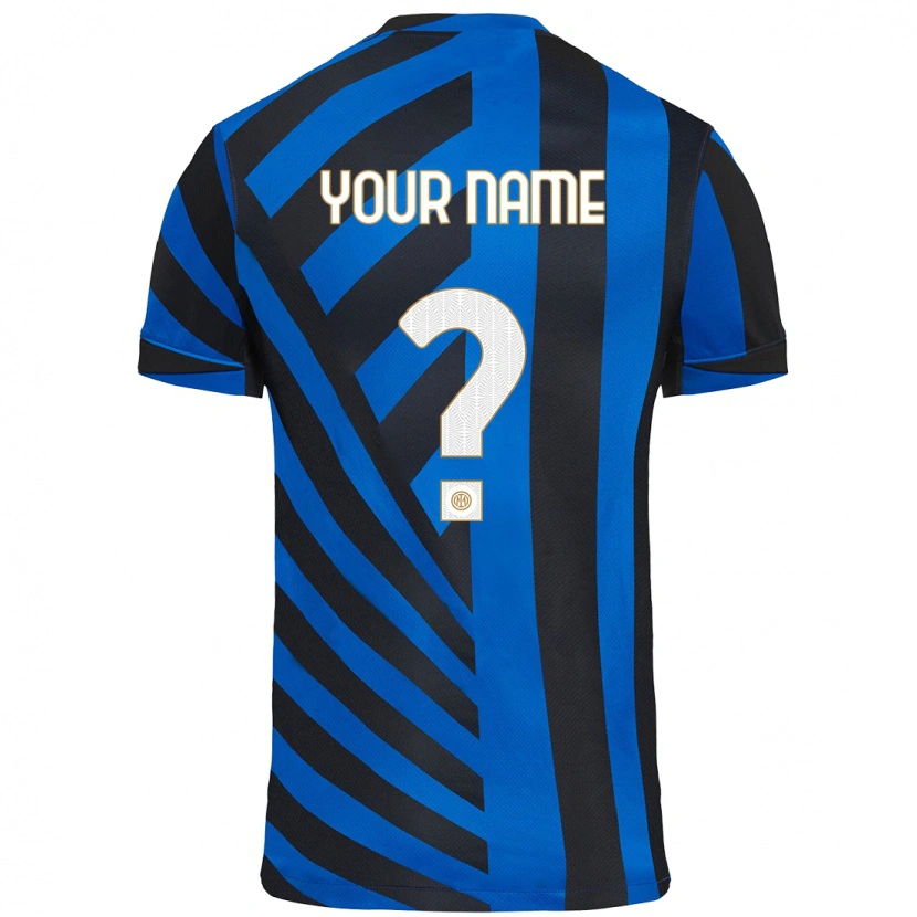 Danxen Mænd Dit Navn #0 Blå Sort Hjemmebane Spillertrøjer 2024/25 Trøje T-Shirt