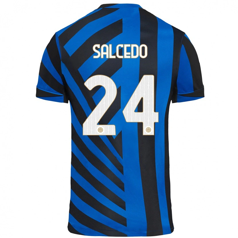 Danxen Mænd Eddie Salcedo #24 Blå Sort Hjemmebane Spillertrøjer 2024/25 Trøje T-Shirt
