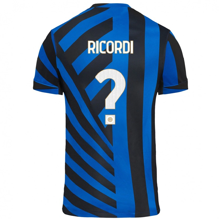 Danxen Mænd Tommaso Ricordi #0 Blå Sort Hjemmebane Spillertrøjer 2024/25 Trøje T-Shirt