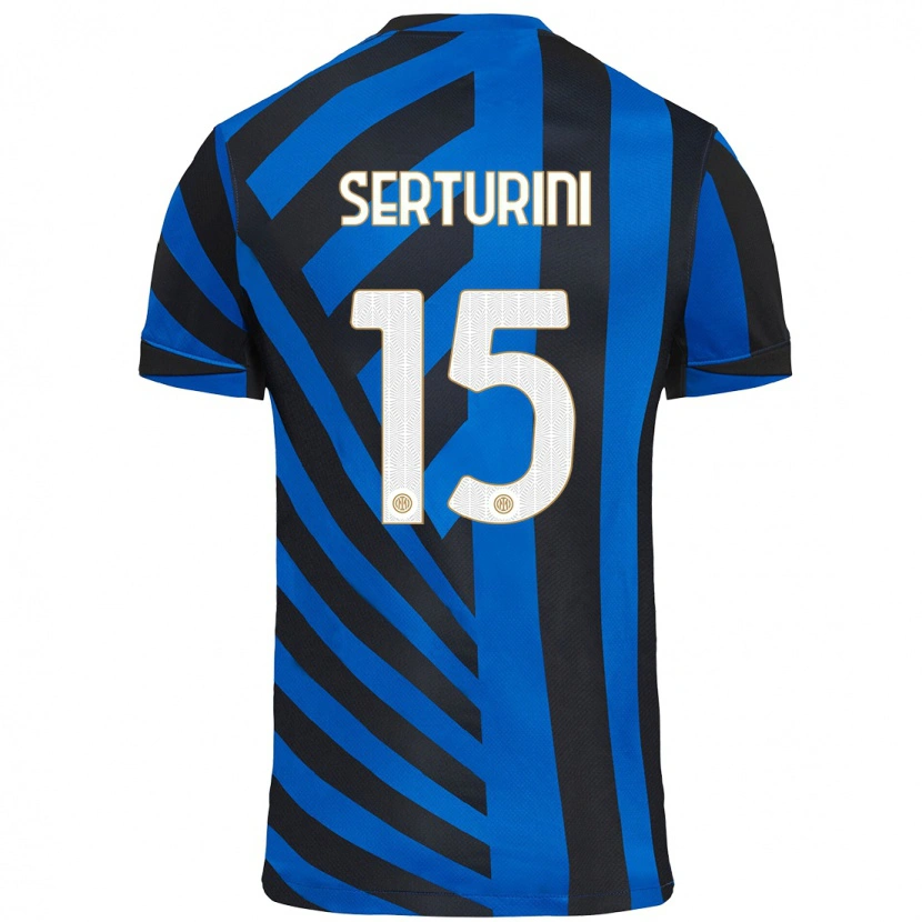 Danxen Mænd Annamaria Serturini #15 Blå Sort Hjemmebane Spillertrøjer 2024/25 Trøje T-Shirt