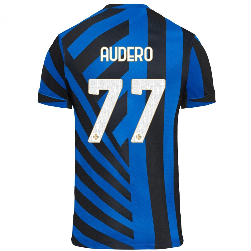 Danxen Mænd Emil Audero #77 Blå Sort Hjemmebane Spillertrøjer 2024/25 Trøje T-Shirt