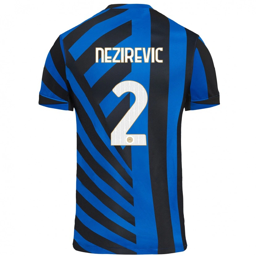 Danxen Mænd Alem Nezirevic #2 Blå Sort Hjemmebane Spillertrøjer 2024/25 Trøje T-Shirt