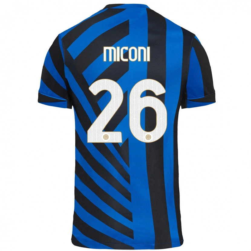 Danxen Mænd Riccardo Miconi #26 Blå Sort Hjemmebane Spillertrøjer 2024/25 Trøje T-Shirt