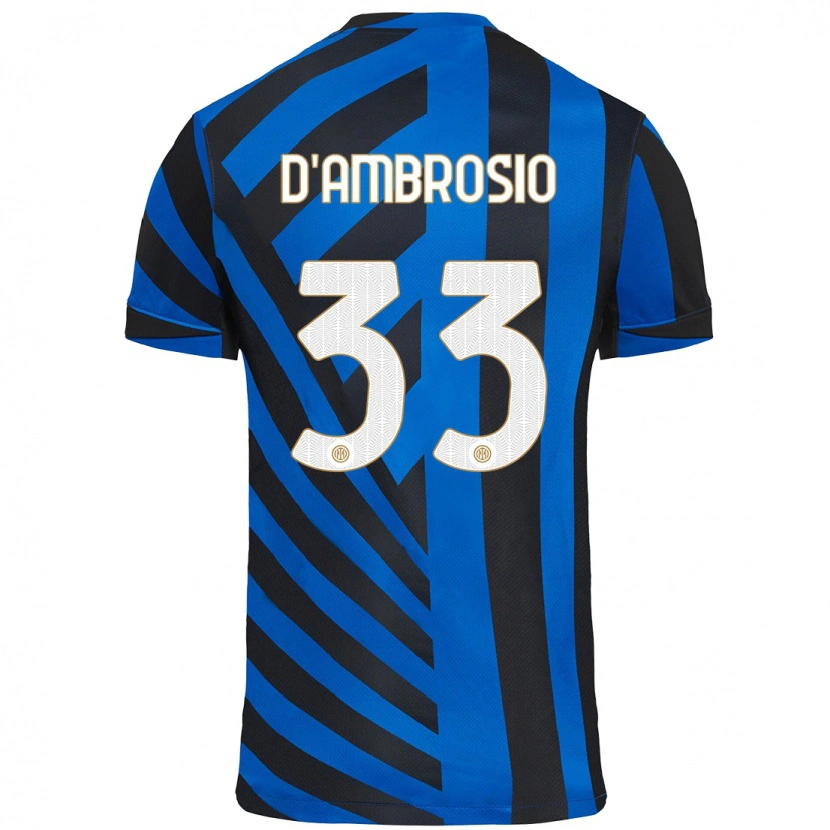 Danxen Mænd Danilo D'ambrosio #33 Blå Sort Hjemmebane Spillertrøjer 2024/25 Trøje T-Shirt