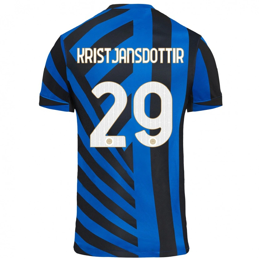 Danxen Mænd Anna Bjork Kristjansdottir #29 Blå Sort Hjemmebane Spillertrøjer 2024/25 Trøje T-Shirt