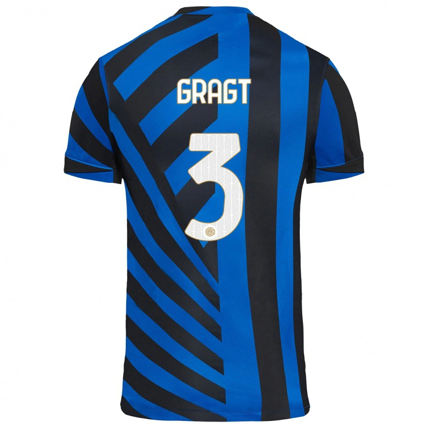 Danxen Mænd Stefanie Van Der Gragt #3 Blå Sort Hjemmebane Spillertrøjer 2024/25 Trøje T-Shirt