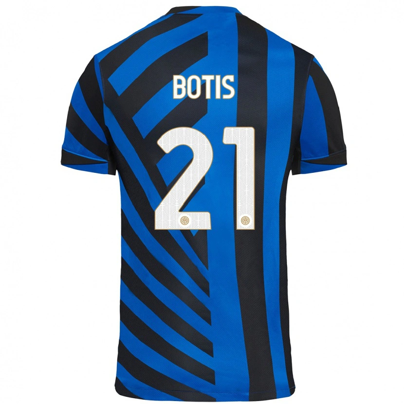 Danxen Mænd Nikolaos Botis #21 Blå Sort Hjemmebane Spillertrøjer 2024/25 Trøje T-Shirt