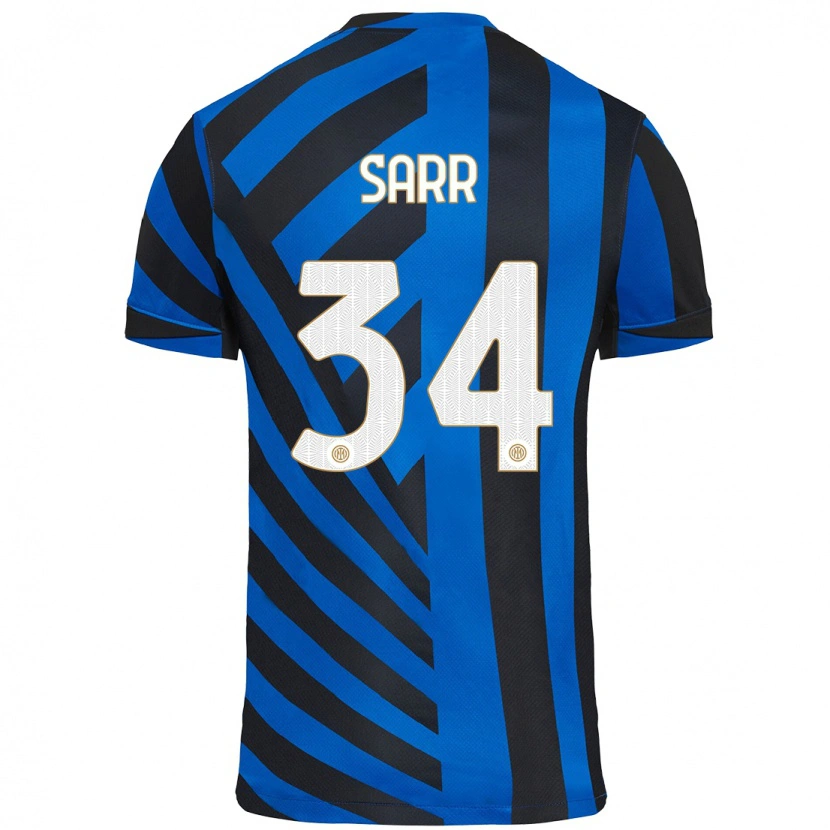 Danxen Mænd Amadou Sarr #34 Blå Sort Hjemmebane Spillertrøjer 2024/25 Trøje T-Shirt