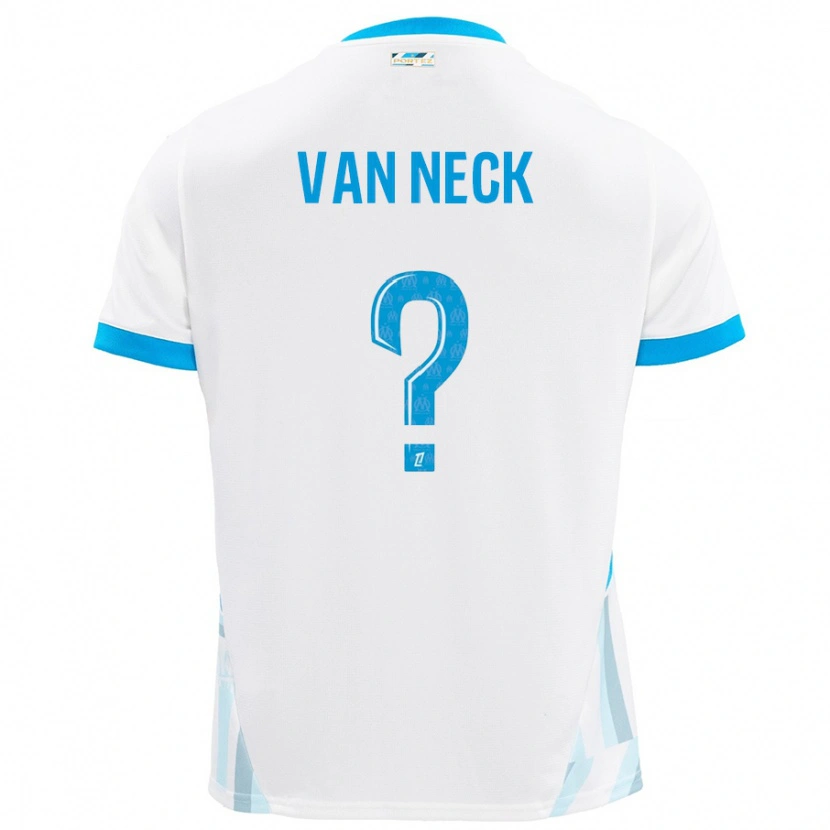 Danxen Mænd Jelle Van Neck #0 Hvid Himmelblå Hjemmebane Spillertrøjer 2024/25 Trøje T-Shirt