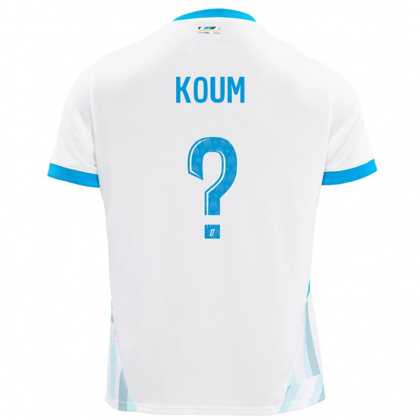 Danxen Mænd Alexi Koum #0 Hvid Himmelblå Hjemmebane Spillertrøjer 2024/25 Trøje T-Shirt