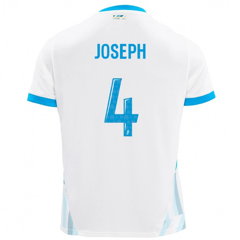Danxen Mænd Tabita Joseph #4 Hvid Himmelblå Hjemmebane Spillertrøjer 2024/25 Trøje T-Shirt