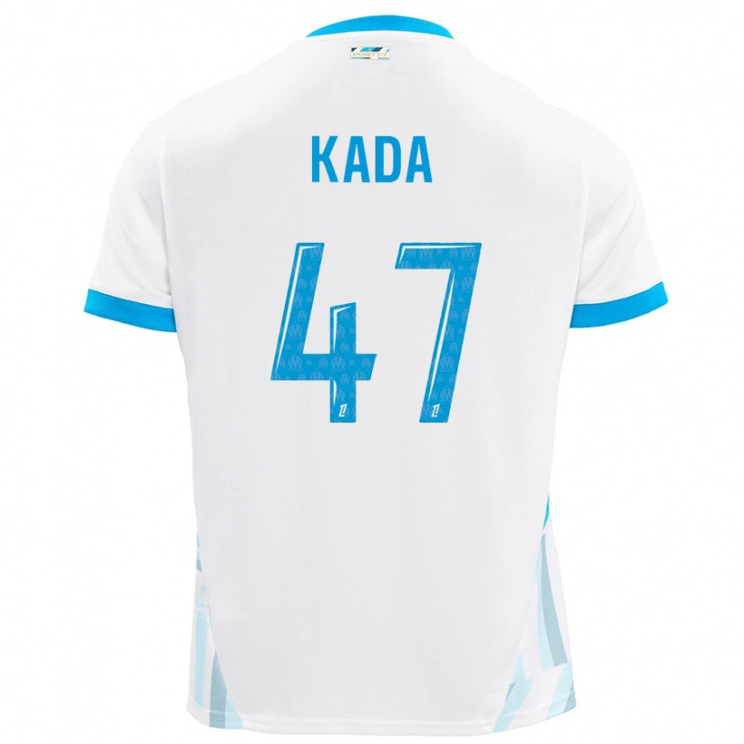 Danxen Mænd Joakim Kada #47 Hvid Himmelblå Hjemmebane Spillertrøjer 2024/25 Trøje T-Shirt
