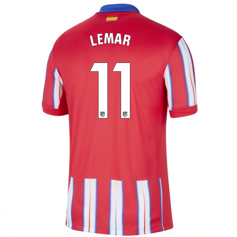 Danxen Mænd Thomas Lemar #11 Rød Hvid Blå Hjemmebane Spillertrøjer 2024/25 Trøje T-Shirt