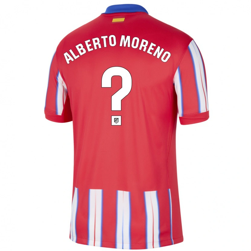 Danxen Mænd Alberto Moreno #0 Rød Hvid Blå Hjemmebane Spillertrøjer 2024/25 Trøje T-Shirt