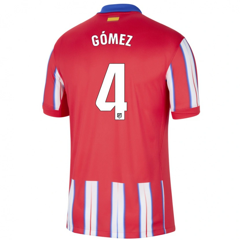 Danxen Mænd Mariano Gómez #4 Rød Hvid Blå Hjemmebane Spillertrøjer 2024/25 Trøje T-Shirt