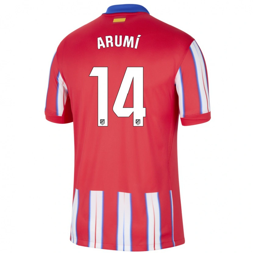 Danxen Mænd Joel Arumí #14 Rød Hvid Blå Hjemmebane Spillertrøjer 2024/25 Trøje T-Shirt