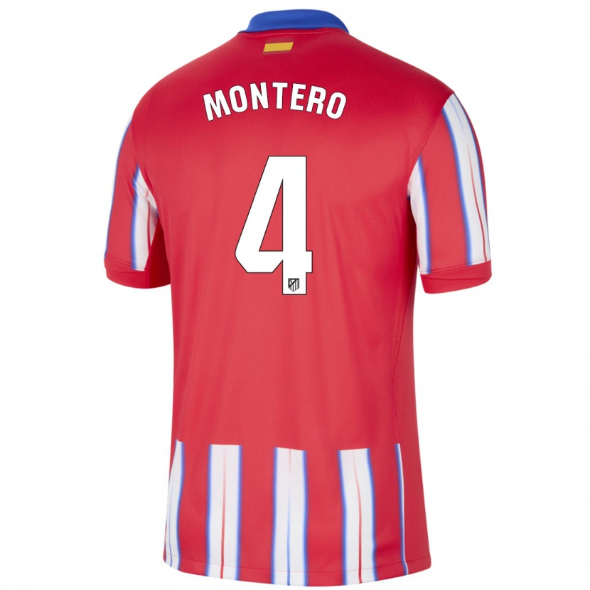 Danxen Mænd Francisco Montero #4 Rød Hvid Blå Hjemmebane Spillertrøjer 2024/25 Trøje T-Shirt
