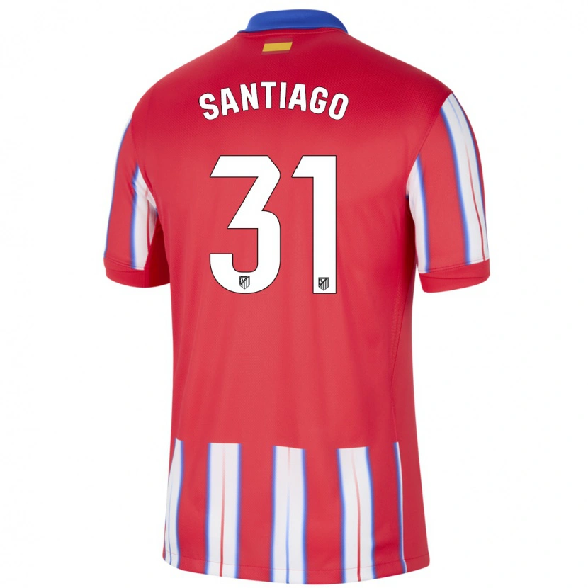 Danxen Mænd Abraham Santiago #31 Rød Hvid Blå Hjemmebane Spillertrøjer 2024/25 Trøje T-Shirt